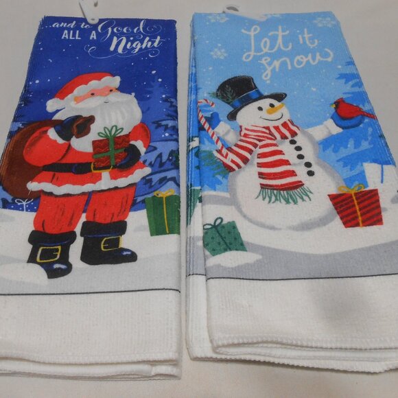 LOT 2 NEW HEAVIER WEIGHT CHRISTMAS HOUSE LINENS KITCHEN HAND TOWELS 15X25" π
π - Picture 7 of 9